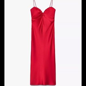 Zara Red Satin Gown